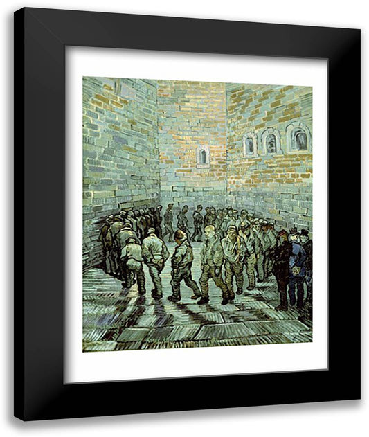 The Exercise Yard, or The Convict Prison, 1890 22x28 Black Modern Wood Framed Art Print Poster by Van Gogh, Vincent