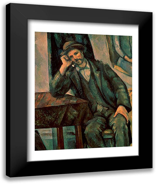 Man Smoking a Pipe 22x28 Black Modern Wood Framed Art Print Poster by Cezanne, Paul