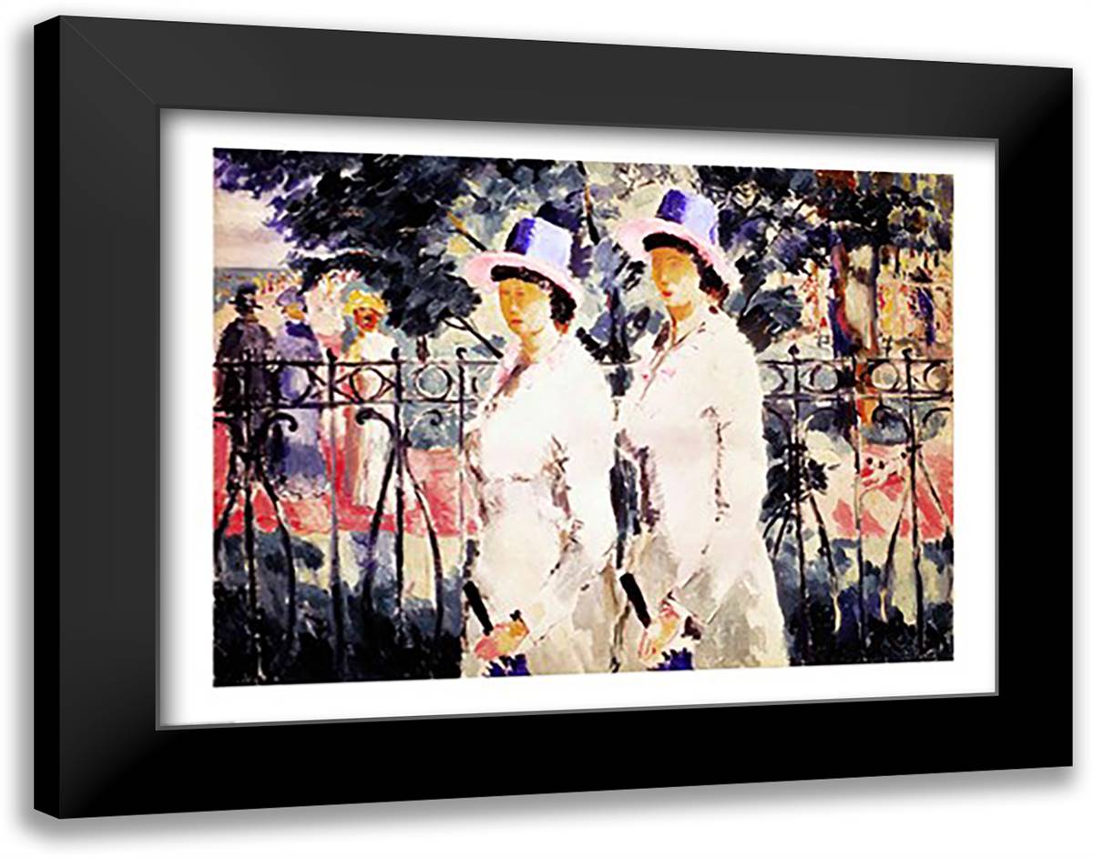 The Sisters 28x22 Black Modern Wood Framed Art Print Poster by Malevich, Kazimir