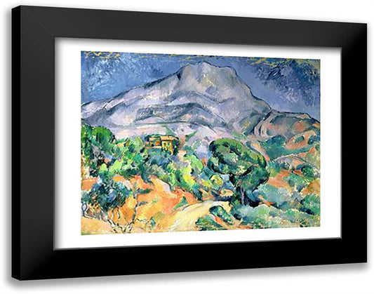 Mont Sainte-Victoire 28x22 Black Modern Wood Framed Art Print Poster by Cezanne, Paul