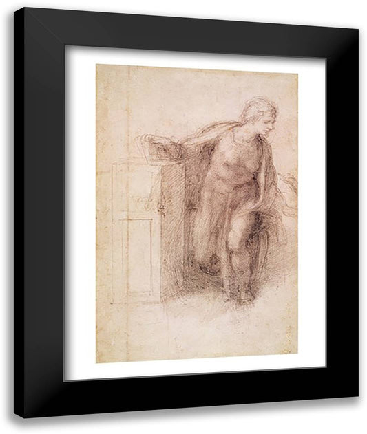 The Virgin Annunciate, c.1546 22x28 Black Modern Wood Framed Art Print Poster by Michelangelo