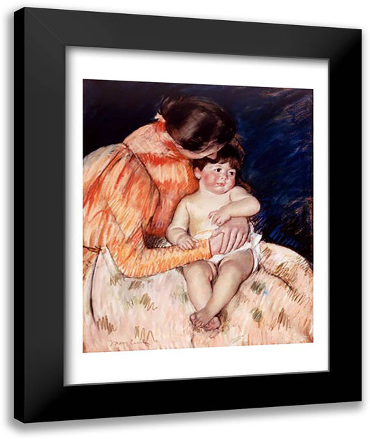 Mother and Child 22x28 Black Modern Wood Framed Art Print Poster by Cassatt, Mary