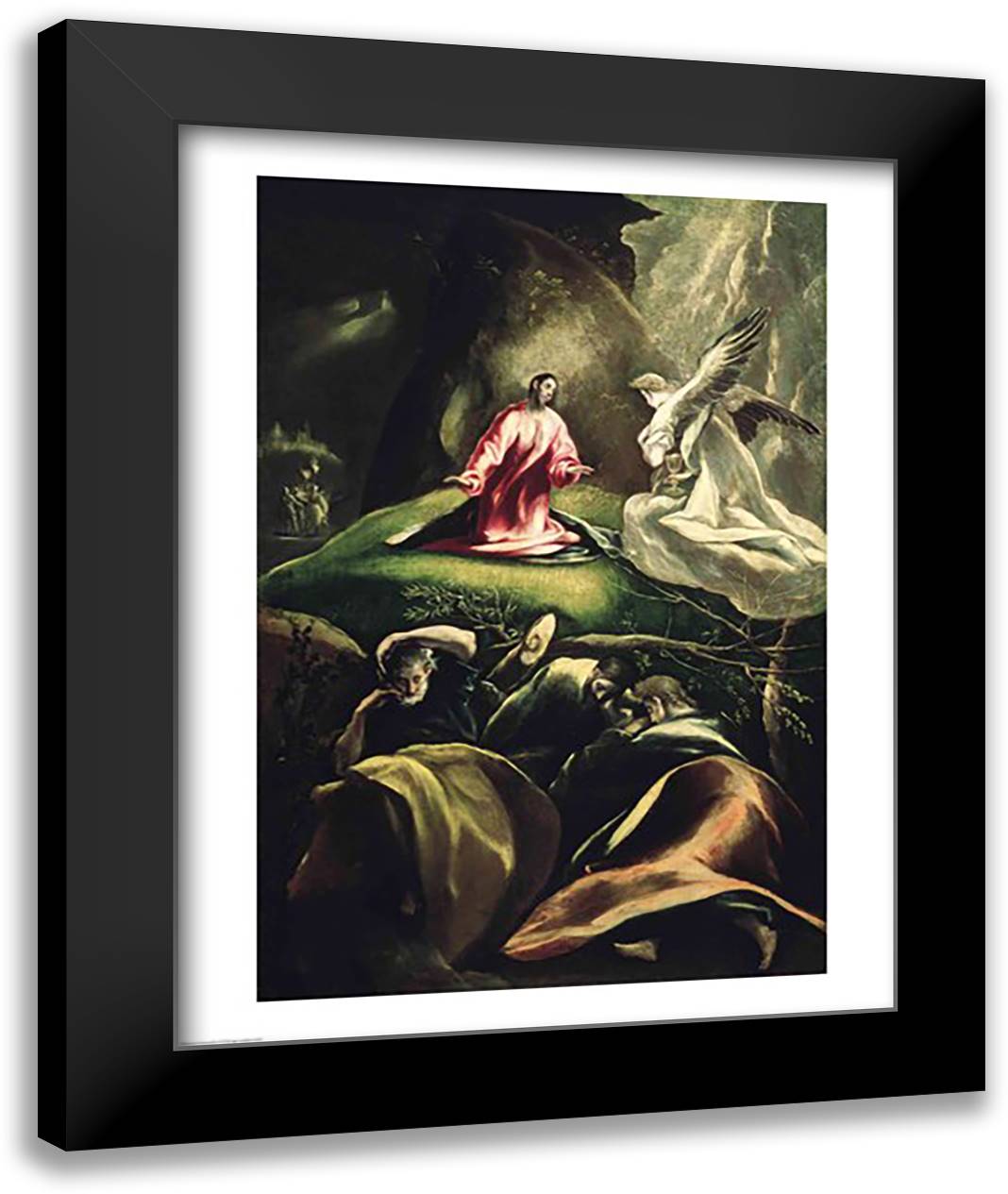 The Agony in the Garden 22x28 Black Modern Wood Framed Art Print Poster by El Greco