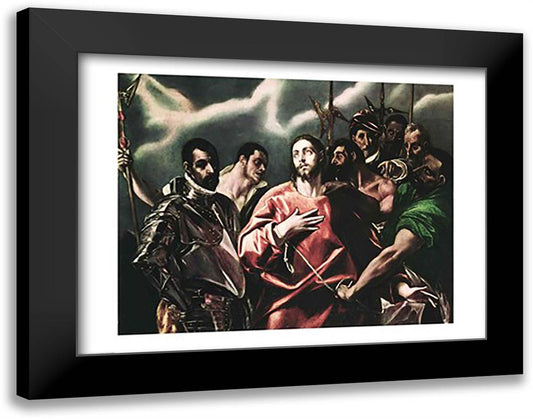 The Disrobing of Christ 28x22 Black Modern Wood Framed Art Print Poster by El Greco