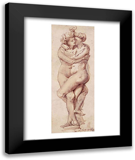 Embracing Couple 22x28 Black Modern Wood Framed Art Print Poster by Rubens, Peter Paul