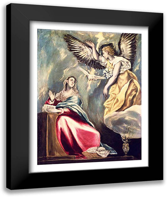 The Annunciation 22x28 Black Modern Wood Framed Art Print Poster by El Greco