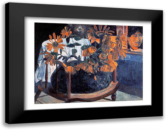 Sunflowers, 1901 28x22 Black Modern Wood Framed Art Print Poster by Gauguin, Paul