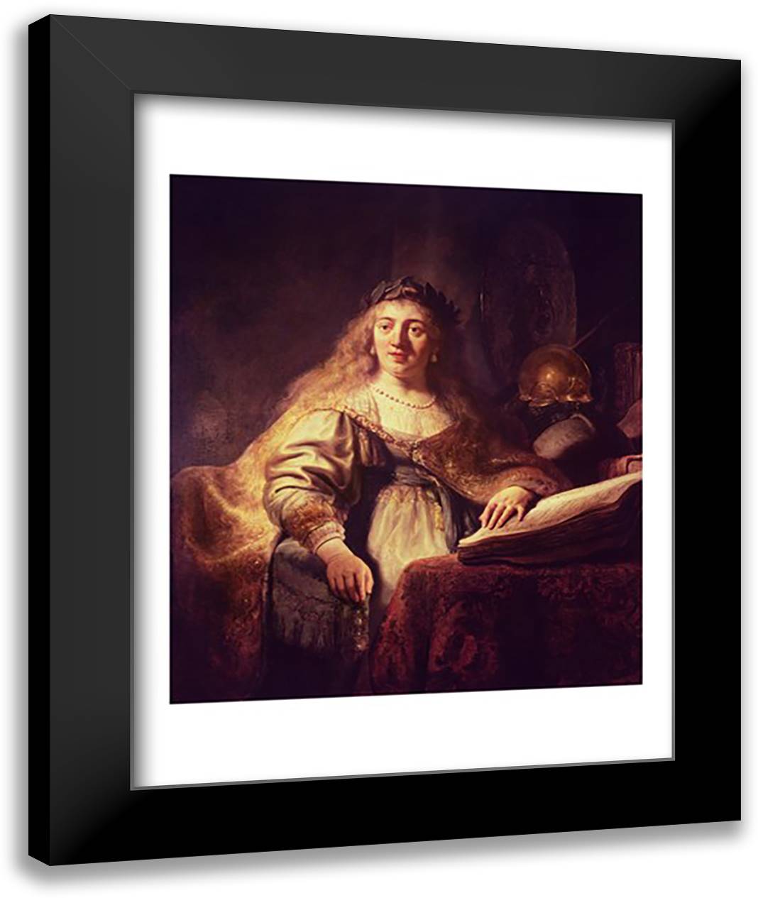 Saskia as Minerva 22x28 Black Modern Wood Framed Art Print Poster by Rembrandt