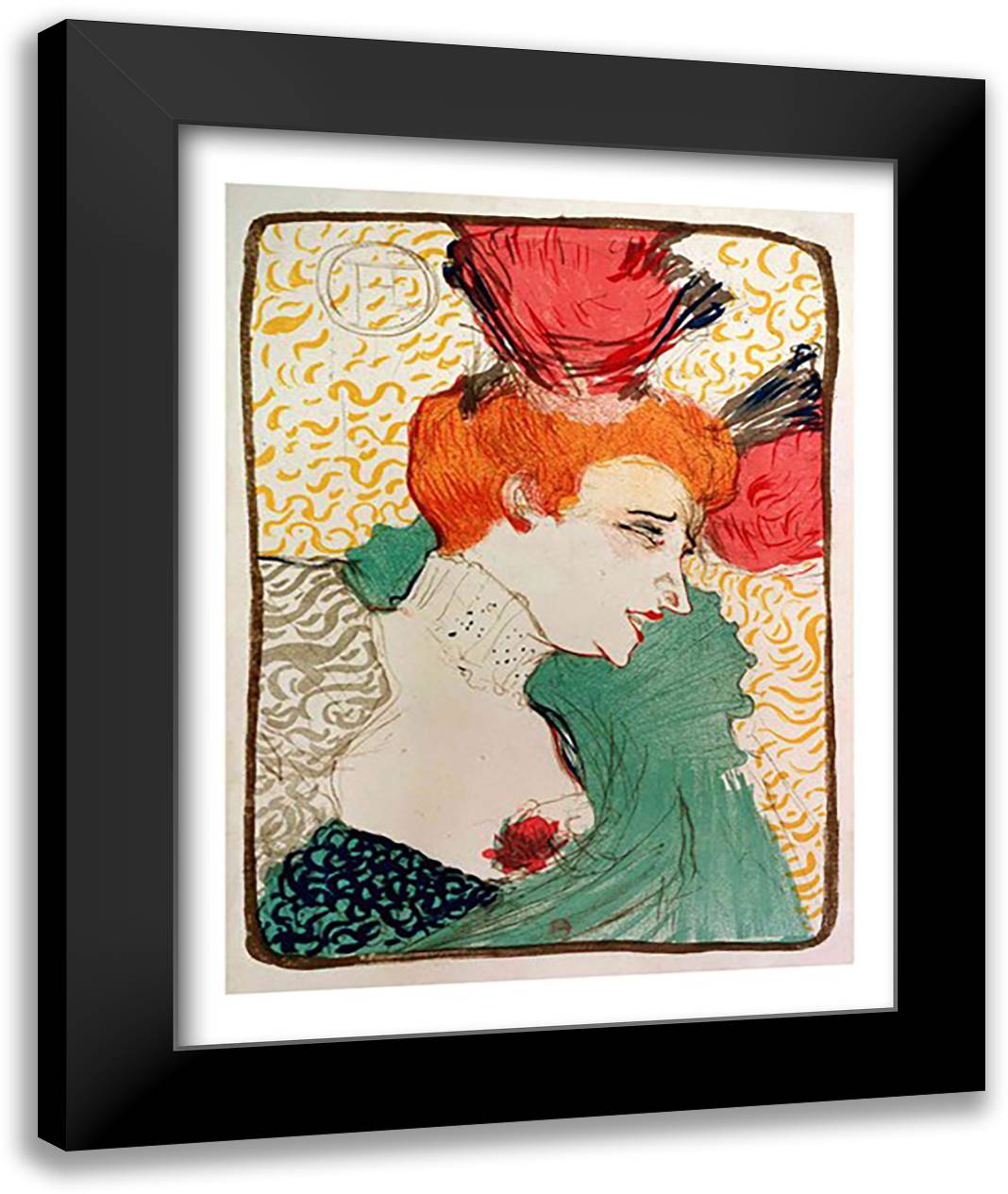Mademoiselle Marcelle Lender, 1895 22x28 Black Modern Wood Framed Art Print Poster by Toulouse-Lautrec, Henri de