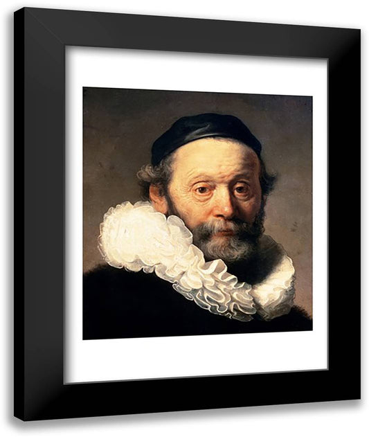 Portrait of Johannes Uyttenbogaert 22x28 Black Modern Wood Framed Art Print Poster by Rembrandt