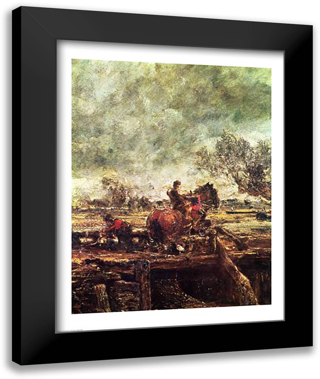 Study for The Leaping Horse 22x28 Black Modern Wood Framed Art Print Poster by Constable, John