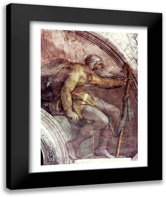 Sistine Chapel Ceiling: One of the Ancestors of God 22x28 Black Modern Wood Framed Art Print Poster by Michelangelo