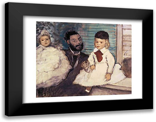 Comte Le Pic and his Sons 28x22 Black Modern Wood Framed Art Print Poster by Degas, Edgar
