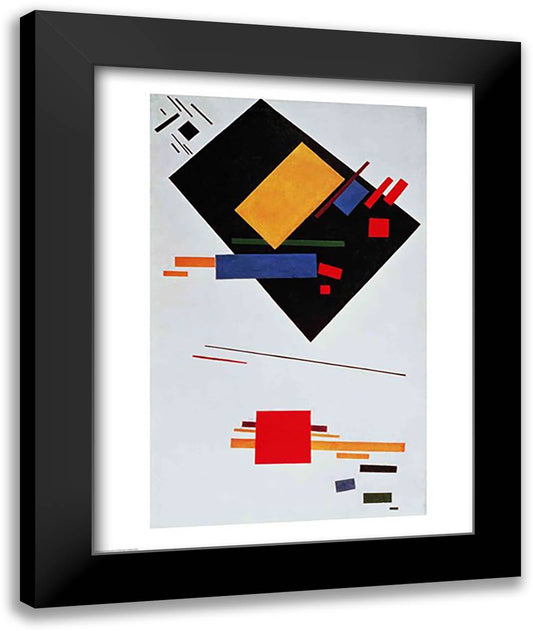 Suprematist Composition, 1915 22x28 Black Modern Wood Framed Art Print Poster by Malevich, Kazimir