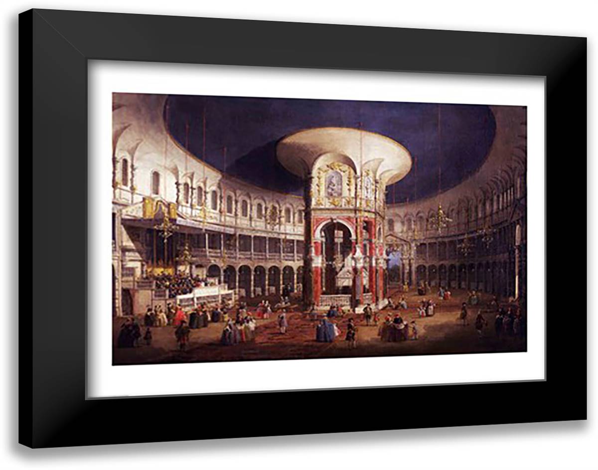 Ranelagh Gardens, the Interior of the Rotunda 28x22 Black Modern Wood Framed Art Print Poster by Canaletto, Giovanni Antonio