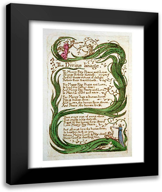 The Divine Image, from Songs of Innocence, 1789 22x28 Black Modern Wood Framed Art Print Poster by Blake, William