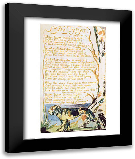 The Tyger, from Songs of Innocence 22x28 Black Modern Wood Framed Art Print Poster by Blake, William