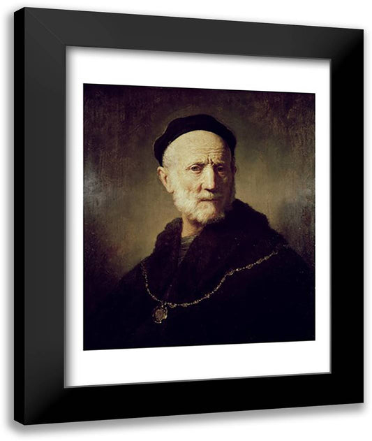 Portrait of Rembrandt's Father 22x28 Black Modern Wood Framed Art Print Poster by Rembrandt