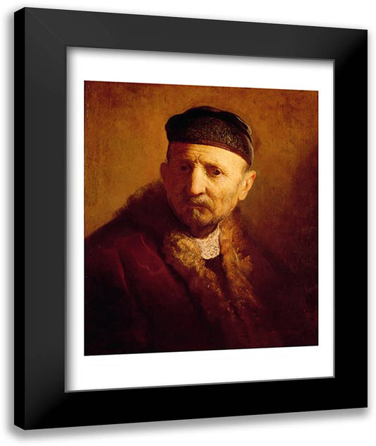 Study of a Man's Head 22x28 Black Modern Wood Framed Art Print Poster by Rembrandt