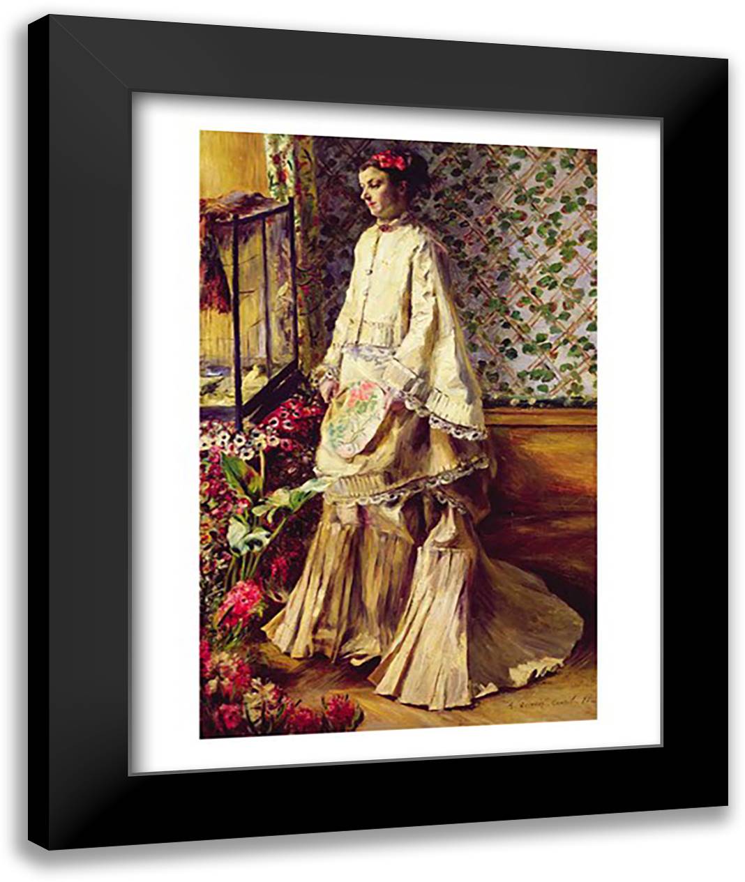 Portrait of Rapha, 1871 22x28 Black Modern Wood Framed Art Print Poster by Renoir, Pierre-Auguste