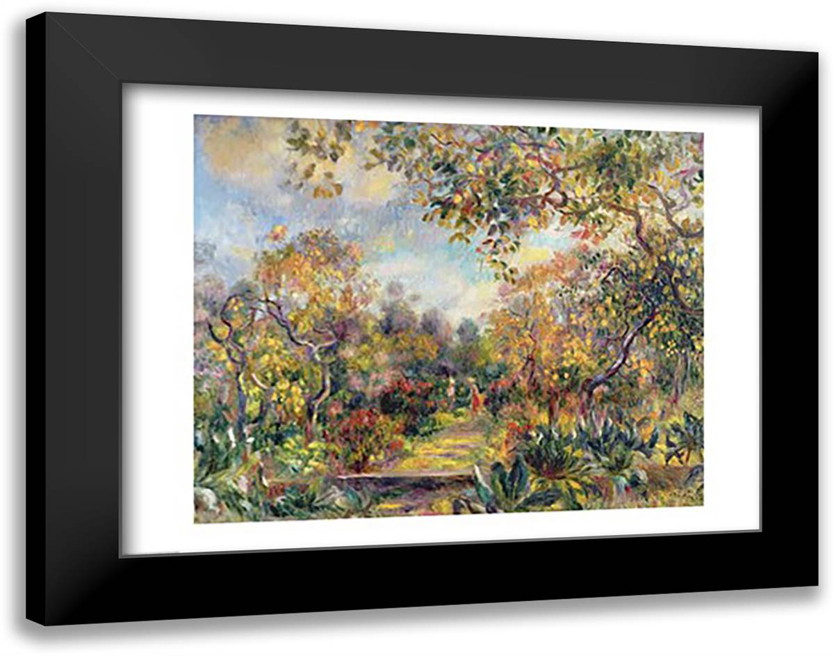 Landscape at Beaulieu, c.1893 28x22 Black Modern Wood Framed Art Print Poster by Renoir, Pierre-Auguste