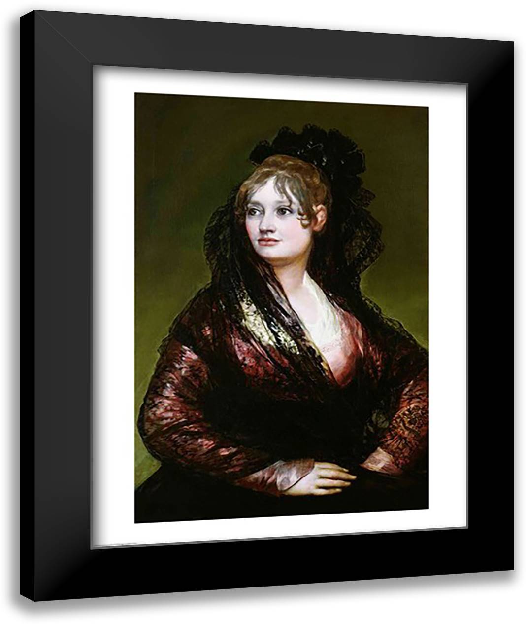 Dona Isabel de Porcel 22x28 Black Modern Wood Framed Art Print Poster by Goya, Francisco De