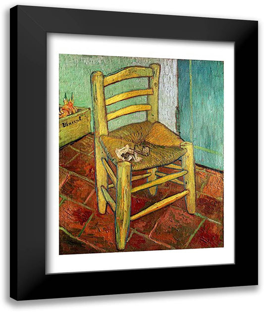 Vincent's Chair, 1888 22x28 Black Modern Wood Framed Art Print Poster by Van Gogh, Vincent