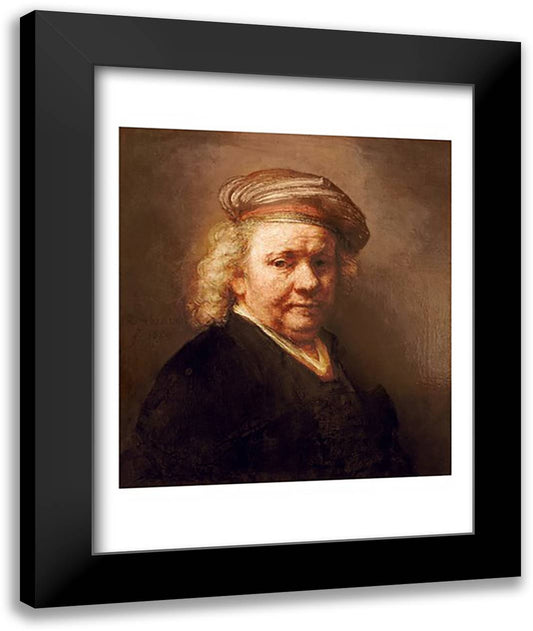 Self Portrait, 1669 22x28 Black Modern Wood Framed Art Print Poster by Rembrandt