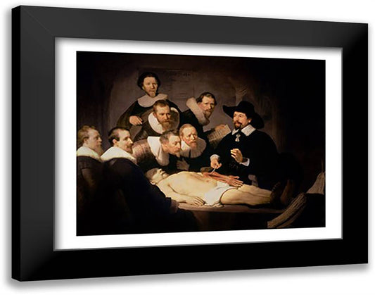 The Anatomy Lesson of Dr. Nicolaes Tulp, 1632 28x22 Black Modern Wood Framed Art Print Poster by Rembrandt