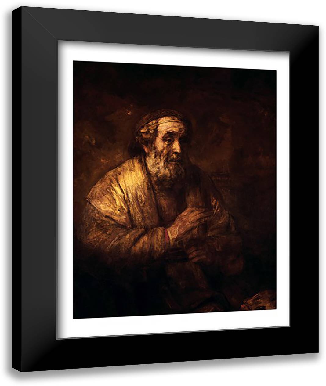 Homer Dictating to a Clerk, 1663 22x28 Black Modern Wood Framed Art Print Poster by Rembrandt