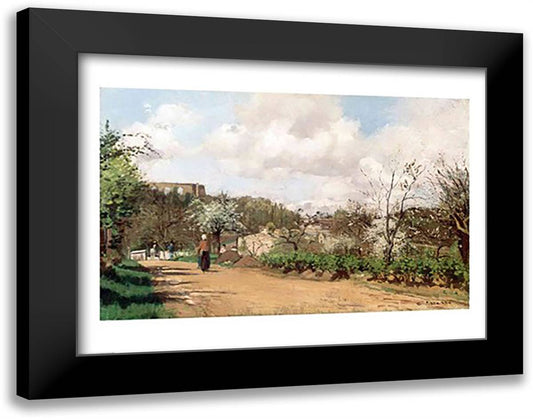 View from Louveciennes, 1869-70 28x22 Black Modern Wood Framed Art Print Poster by Pissarro, Camille