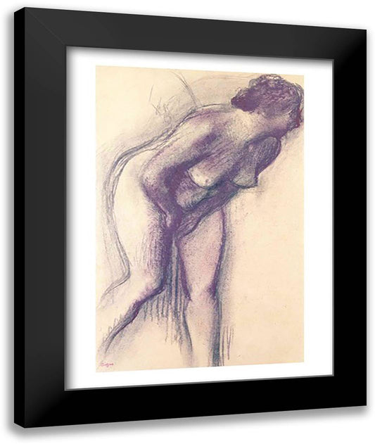 Female Standing Nude 22x28 Black Modern Wood Framed Art Print Poster by Degas, Edgar