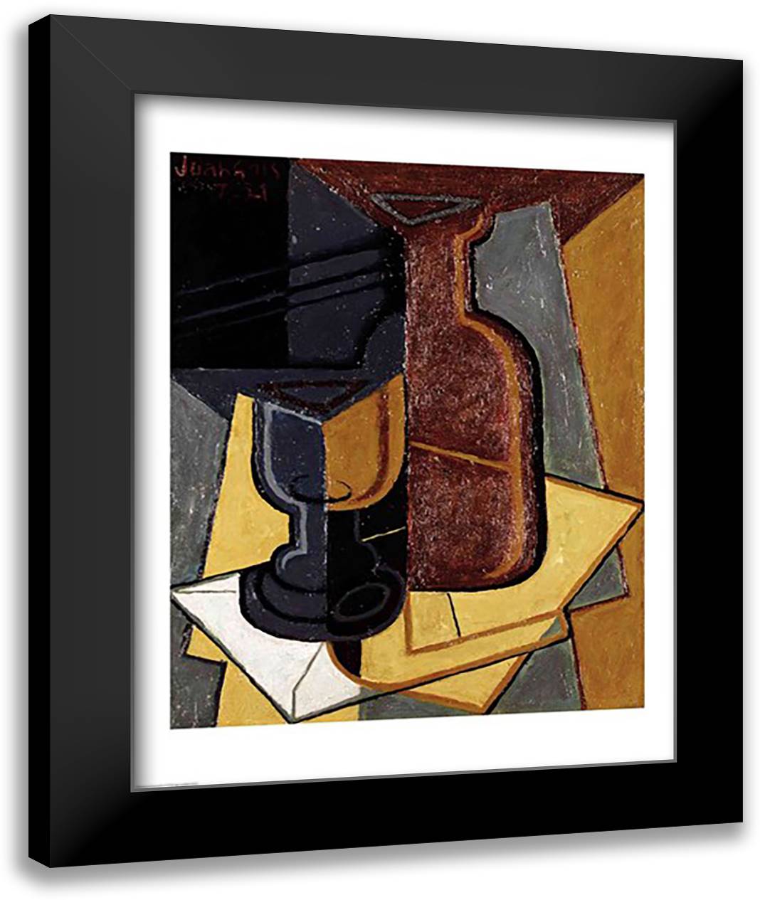 The Letter, 1921 22x28 Black Modern Wood Framed Art Print Poster by Gris, Juan