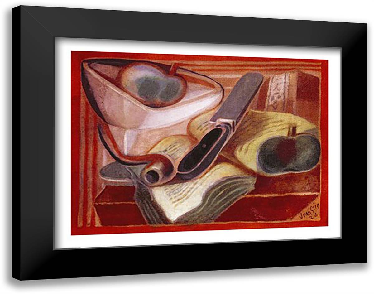 The Book, 1924 28x22 Black Modern Wood Framed Art Print Poster by Gris, Juan