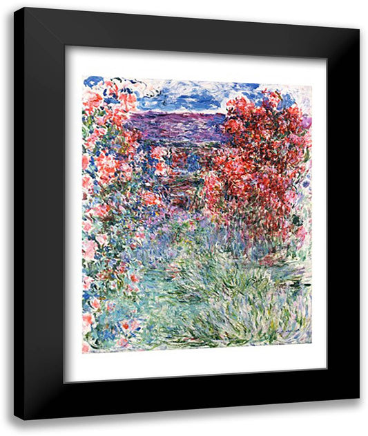 The House at Giverny under the Roses, 1925 22x28 Black Modern Wood Framed Art Print Poster by Monet, Claude