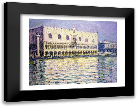 The Ducal Palace, Venice, 1908 28x22 Black Modern Wood Framed Art Print Poster by Monet, Claude