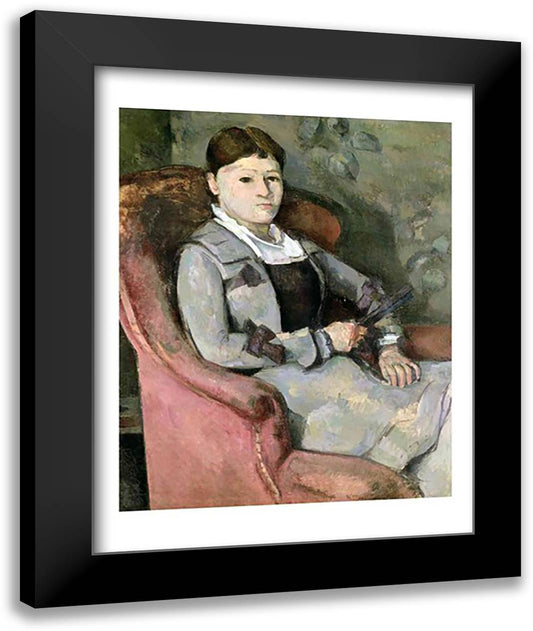 The Artist's Wife in an Armchair, c.1867 22x28 Black Modern Wood Framed Art Print Poster by Cezanne, Paul