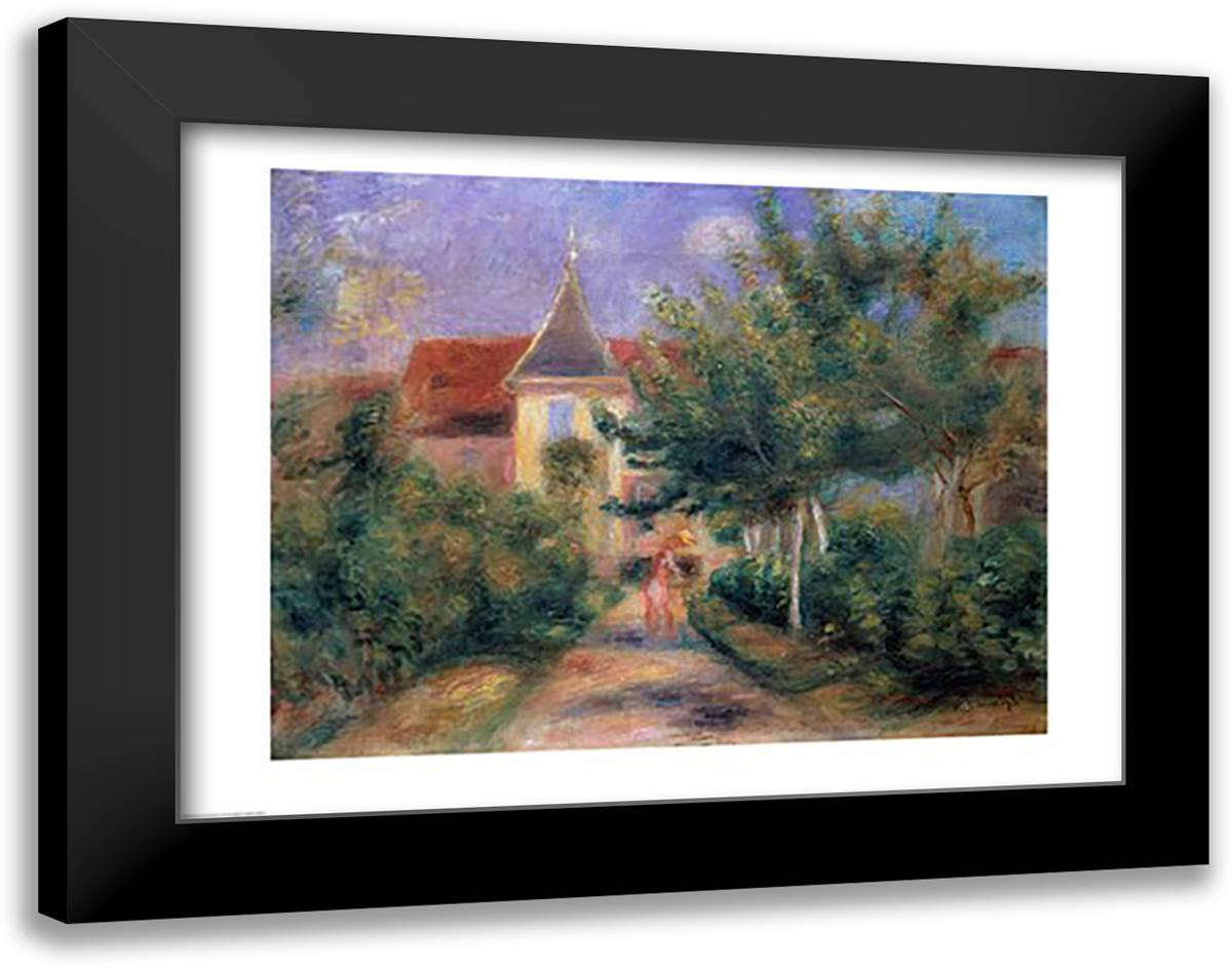 Renoir's house at Essoyes, 1906 28x22 Black Modern Wood Framed Art Print Poster by Renoir, Pierre-Auguste