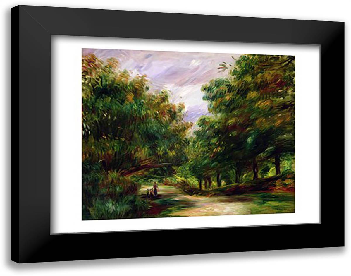 The road near Cagnes, 1905 28x22 Black Modern Wood Framed Art Print Poster by Renoir, Pierre-Auguste
