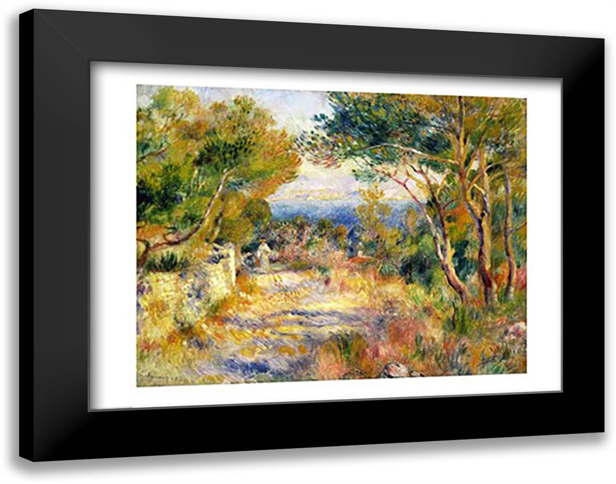 L'Estaque, 1882 28x22 Black Modern Wood Framed Art Print Poster by Renoir, Pierre-Auguste