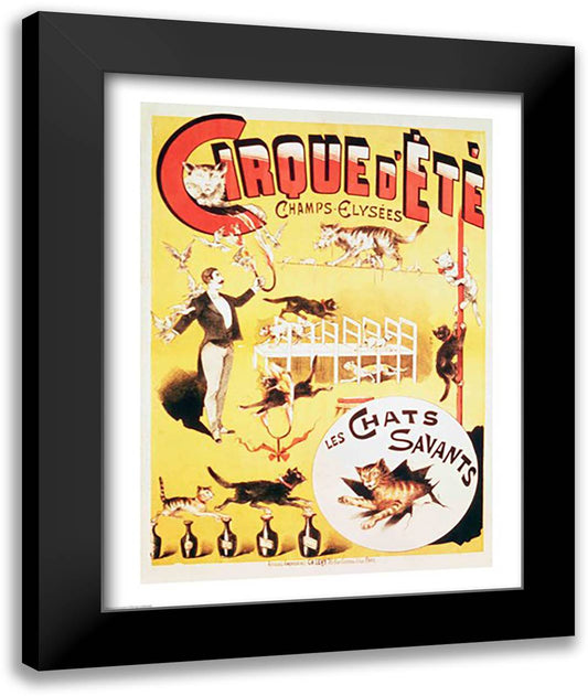 Poster advertising the Cirque d'Ete in the Champs Elysees 22x28 Black Modern Wood Framed Art Print Poster