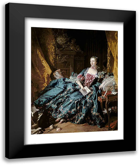 Madame de Pompadour, 1756 22x28 Black Modern Wood Framed Art Print Poster by Boucher, Francois