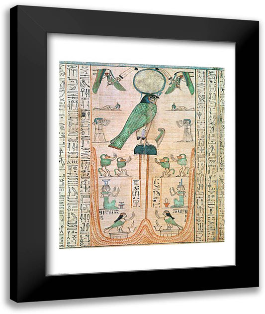 Adoration of the Rising Sun in the Form of the Falcon Re-Horakhty 22x28 Black Modern Wood Framed Art Print Poster