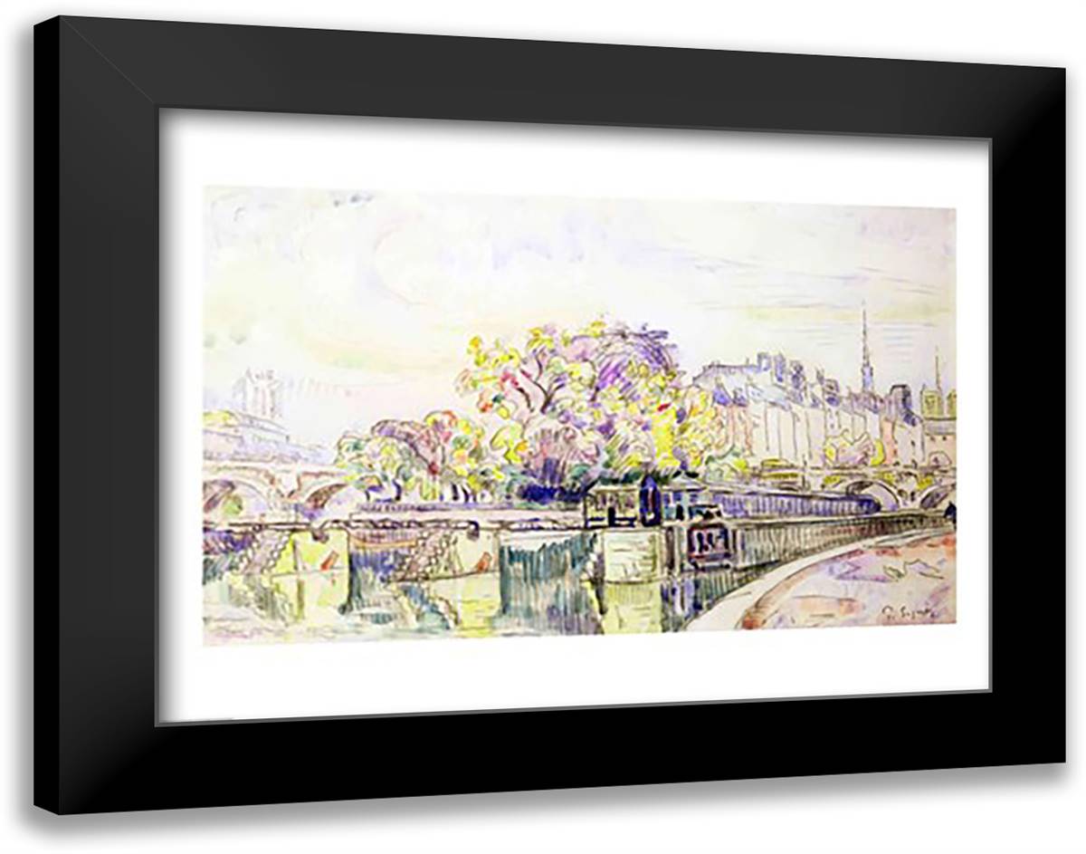 Paris, 1923 28x22 Black Modern Wood Framed Art Print Poster by Signac, Paul