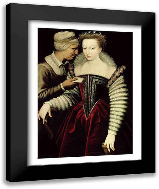 Maenad playing the Pipe 22x28 Black Modern Wood Framed Art Print Poster by Boucher, Francois