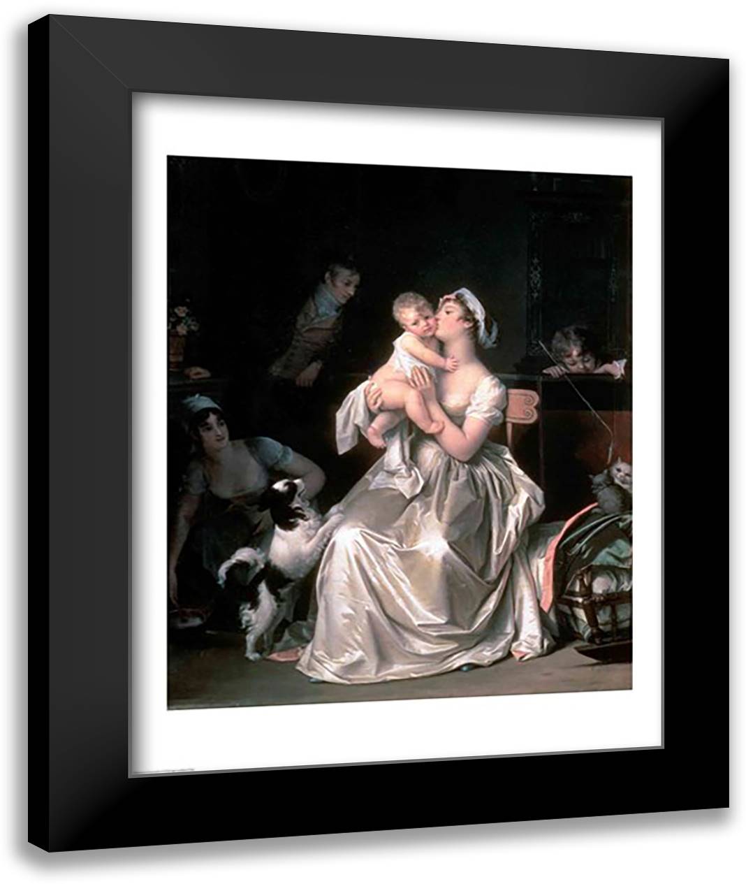 Motherhood, 1805 22x28 Black Modern Wood Framed Art Print Poster by Gerard, Marguerite