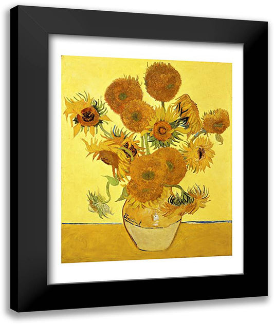 Sunflowers, 1888 22x28 Black Modern Wood Framed Art Print Poster by Van Gogh, Vincent