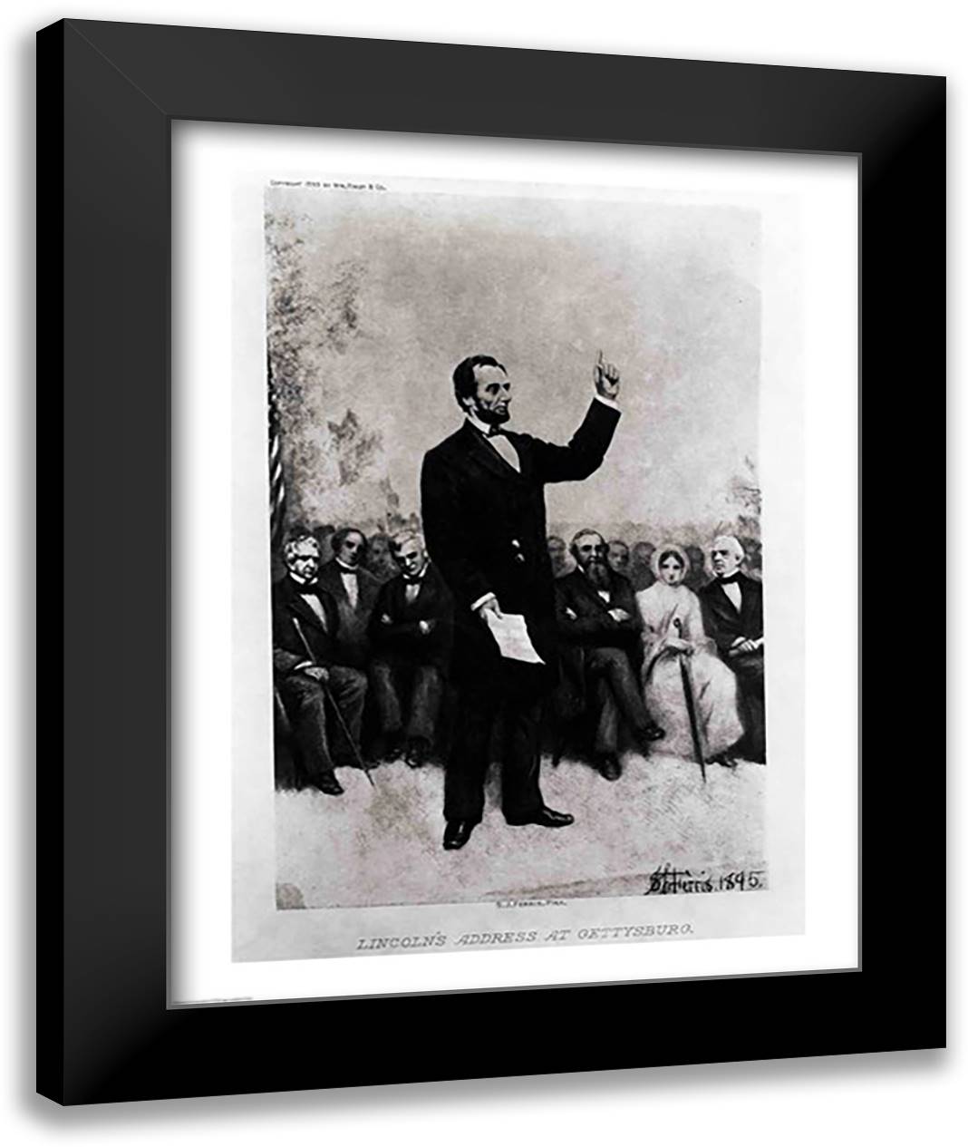 Lincoln's Address at Gettysburg, 1895 22x28 Black Modern Wood Framed Art Print Poster