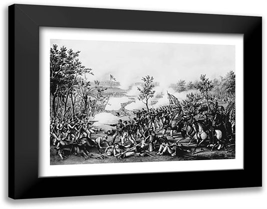 The Death of General James B. Mcpherson at The Battle of Atlanta 28x22 Black Modern Wood Framed Art Print Poster