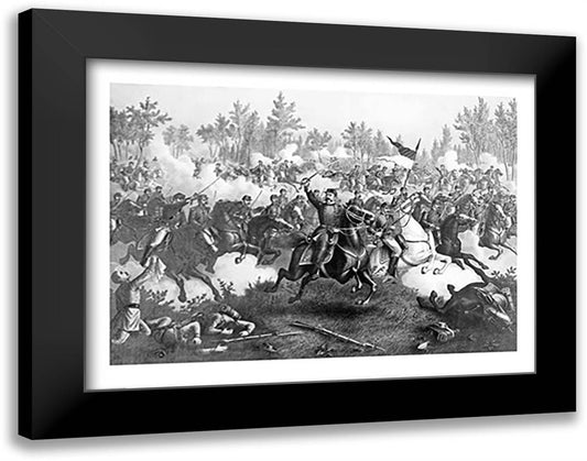 The Battle of Cedar Creek 28x22 Black Modern Wood Framed Art Print Poster